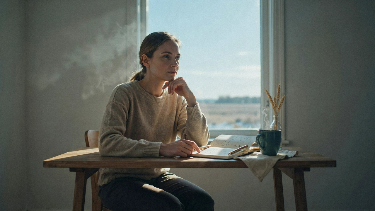 A person at a desk gazing into a soft, hazy thought-cloud while a clear task list sits in focus nearby, illustrating the mental fog of cognitive disengagement syndrome.